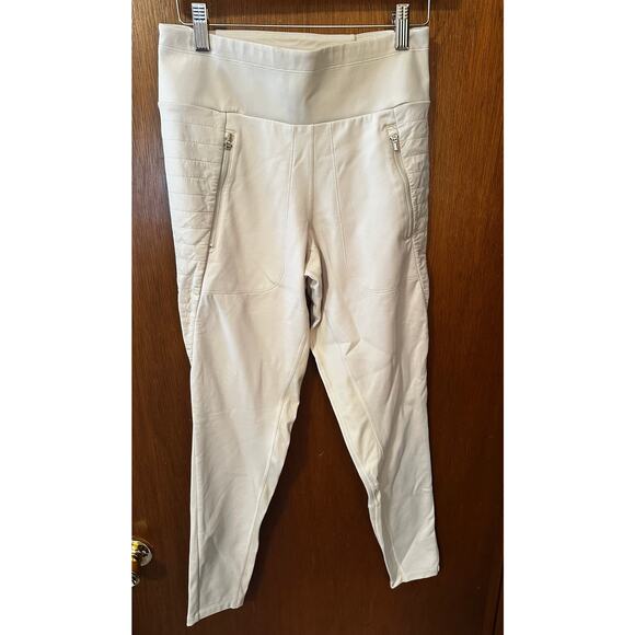 ATHLETA PEAK HYBRID FLEECE TIGHT IN BEIGE; SIZE SMALL - Picture 1 of 5